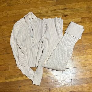 Aerie Cream Matching Sweater Set
